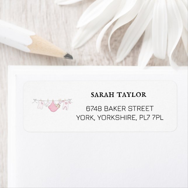 Niedliche Pink Clothesline Kinderdusche Rücksendea (Insitu)