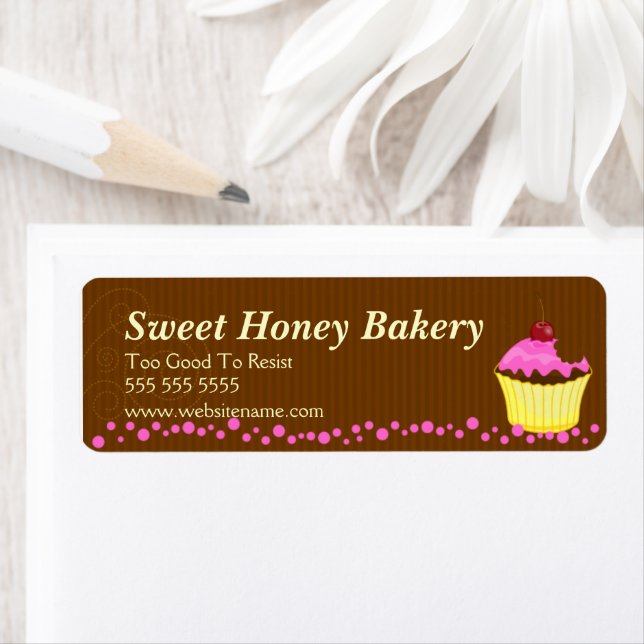 Niedliche Pink Cupcake Bakery Labels (Insitu)