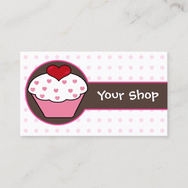 niedliche Pink Cupcake Business Cards Visitenkarte (Vorderseite)