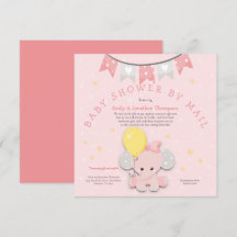 Niedliche pink Elephant Babydusche per Mail