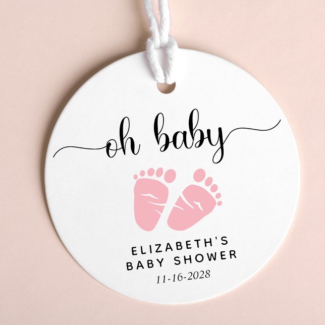 Niedliche Pink Feet Baby Girl Dusche Geschenkanhänger (Von Creator hochgeladen)