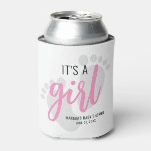 Niedliche Pink Footprints Es ist eine Girl Baby Du Dosenkühler