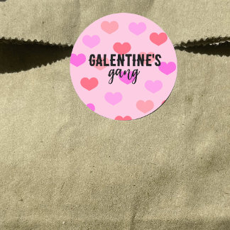 Niedliche Pink-Galantine-Tagesbande Runder Aufkleber