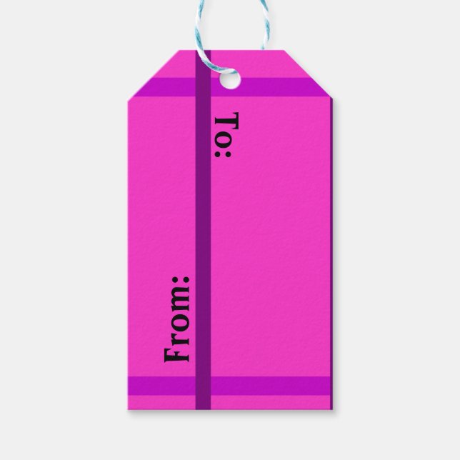 Niedliche Pink-Geschenketiketten Geschenkanhänger (Vorderseite)
