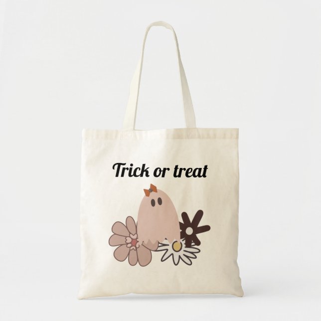 Niedliche Pink Ghost Halloween Leckerei Tote Tasch Tragetasche (Vorne)