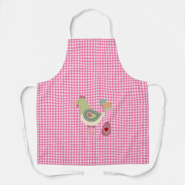 Niedliche Pink Gingham Hühner-Schürze Schürze