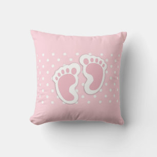 Niedliche Pink-Girl-Fußspuren Kissen