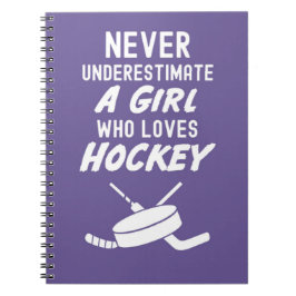 Niedliche Pink Hockey-Geschenke für Mädchen für Ki Notizblock