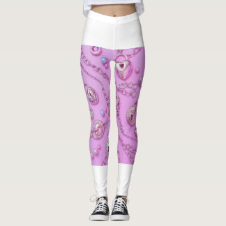 Niedliche Pink Key Necklace Leggings 🔑 💖