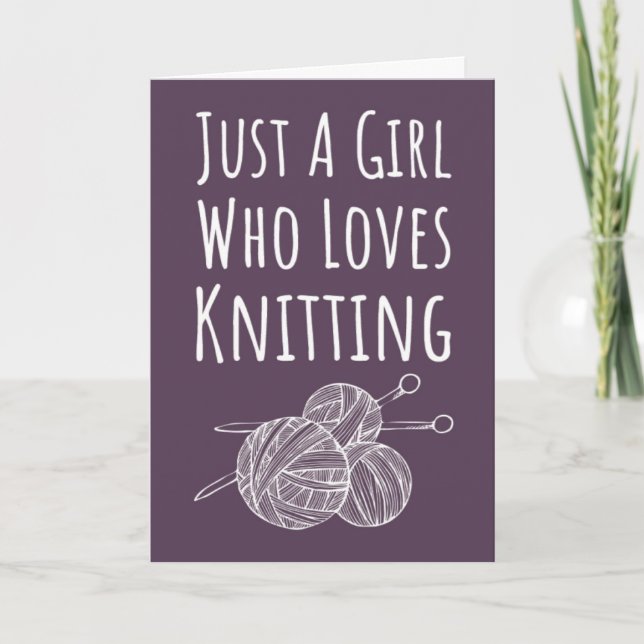 Niedliche Pink Knitter Cards Knittern Hobby Karte (Vorderseite)