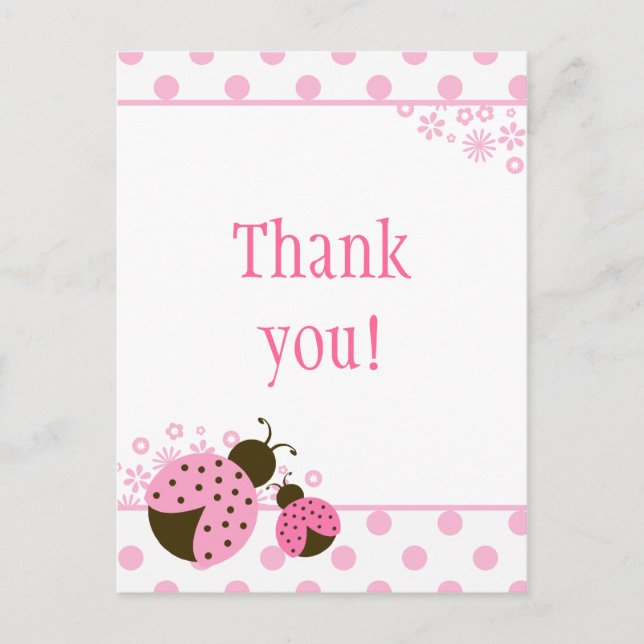 Niedliche Pink Lady Buggirls bedanken sich bei Pos Postkarte (Vorderseite)