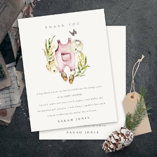 Niedliche Pink Leafy Foliage Girl Clothes Kinderdu Postkarte