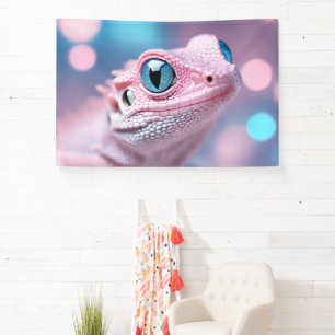 Niedliche Pink-Lizard mit Big Blue Eyes Banner