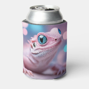 Niedliche Pink-Lizard mit Big Blue Eyes Dosenkühler