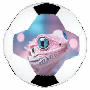 Niedliche Pink-Lizard mit Big Blue Eyes Fußball