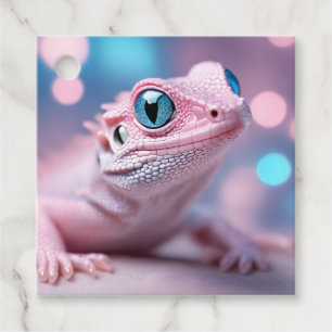 Niedliche Pink-Lizard mit Big Blue Eyes Geschenkanhänger