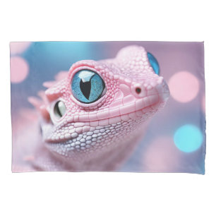 Niedliche Pink-Lizard mit Big Blue Eyes Kissenbezug