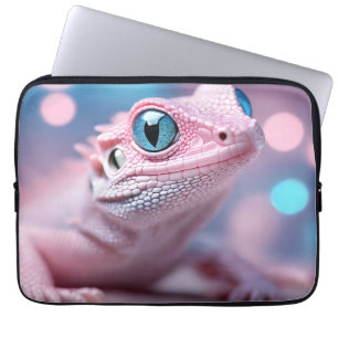 Niedliche Pink-Lizard mit Big Blue Eyes Laptopschutzhülle