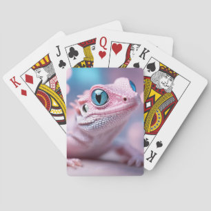 Niedliche Pink-Lizard mit Big Blue Eyes Spielkarten