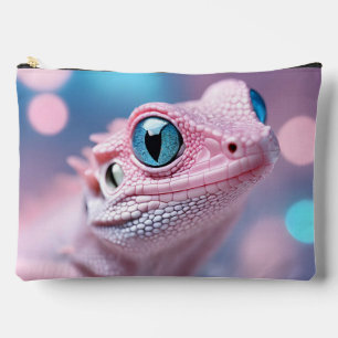 Niedliche Pink-Lizard mit Big Blue Eyes Zubehörtasche