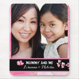 Niedliche Pink Mommy and Me Foto Mousepad