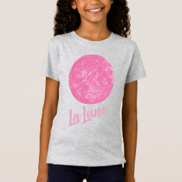 Niedliche Pink Moon Illustration Französisches La T-Shirt