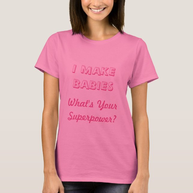 Niedliche Pink-Panzerflächen für schwangere Frauen T-Shirt (Vorderseite)