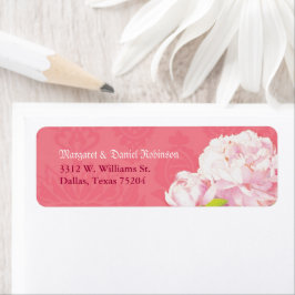 Niedliche Pink Peony Wedding Rücksendeadresse
