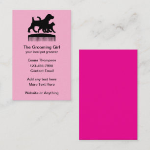 Niedliche Pink Pet Grooming Theme Visitenkarten Visitenkarte