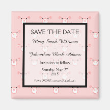 Niedliche Pink Pig Face Hochzeit speichern Sie das