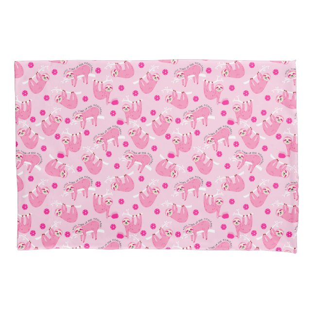 Niedliche Pink-Pikleball-🦥 Kissenbezug (Vorderseite)