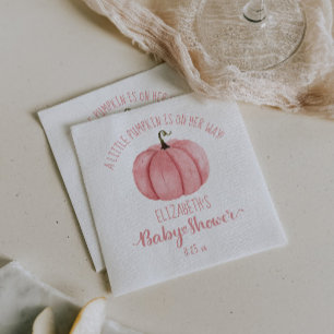 Niedliche Pink Pumpkin Girl Babydusche Serviette