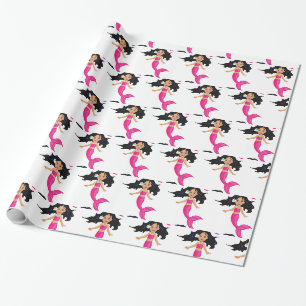 Niedliche Pink-Schwänze-Mermaid Thunder_Cove Geschenkpapier
