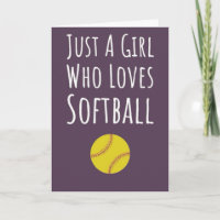 Niedliche Pink Softball Cards Sportmädchen Kinder