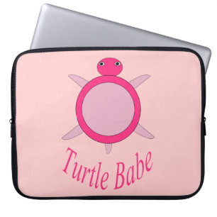 Niedliche Pink Turtle Babe Laptop-Tasche Laptopschutzhülle
