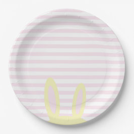 Niedliche Pink- und Gelbsonnige Ohren | Osterfest Pappteller