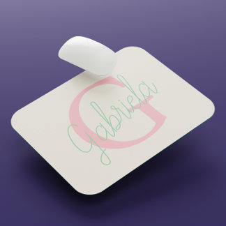 Niedliche Pink- und Minzgrün-Typografie Mousepad
