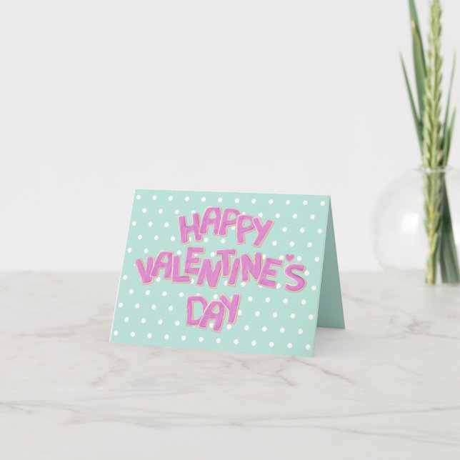 niedliche Pink-Valentine-Ausschnitt-Cookies begrüß Karte (Vorderseite)