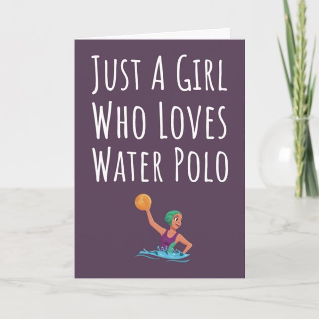 Niedliche Pink Water Polo Karten für kleine Mädche (Vorderseite)