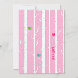Niedliche Pink Woodland Forest Baby Girl Dusche Einladung