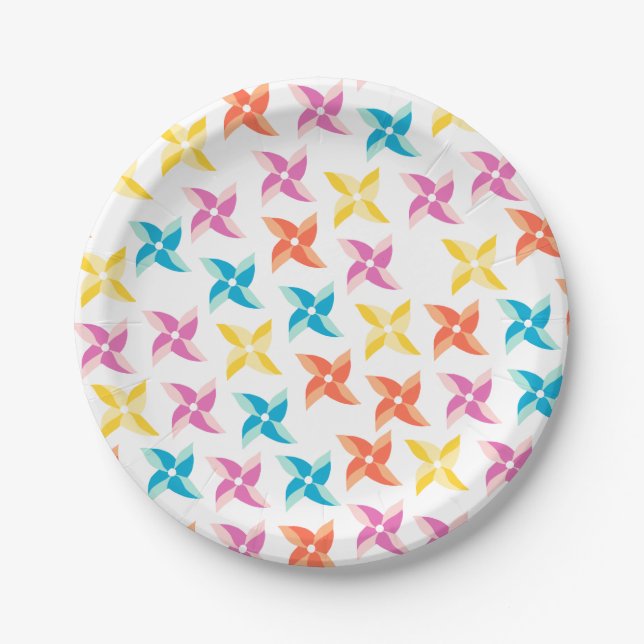 Niedliche Pinwheel-Papierplatte Pappteller (Vorderseite)