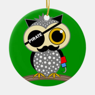 niedliche Pirateneule Keramik Ornament