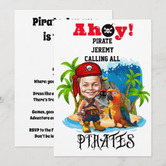 Niedliche Piratenparkatur auf der Schatzinsel Einladung