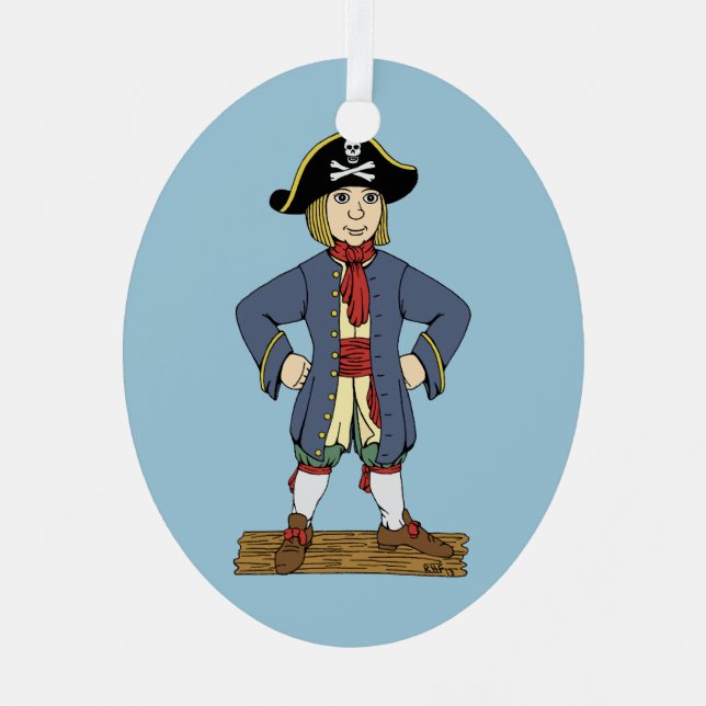Niedliche Piratenverzierung Ornament Aus Metall (Vorderseite)