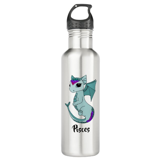 Niedliche Pisces Dragon Design Zodiwasser Flasche Edelstahlflasche (Vorderseite)