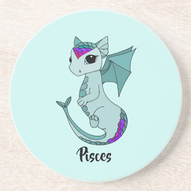 Niedliche Pisces Dragon Untersetzer (Vorne)