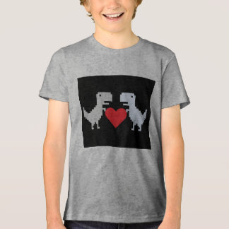 Niedliche Pixel Dinosaur Liebe Kinder T - Shirt - 