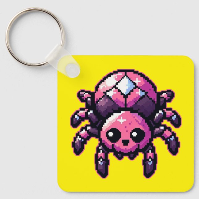Niedliche Pixel Spiegelung Schlüsselanhänger (Vorderseite)