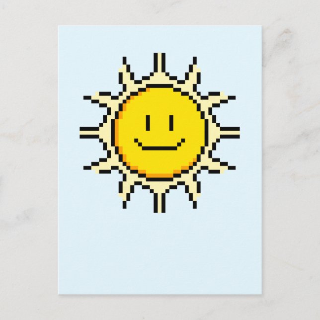 Niedliche Pixel Sun Postkarte (Vorderseite)