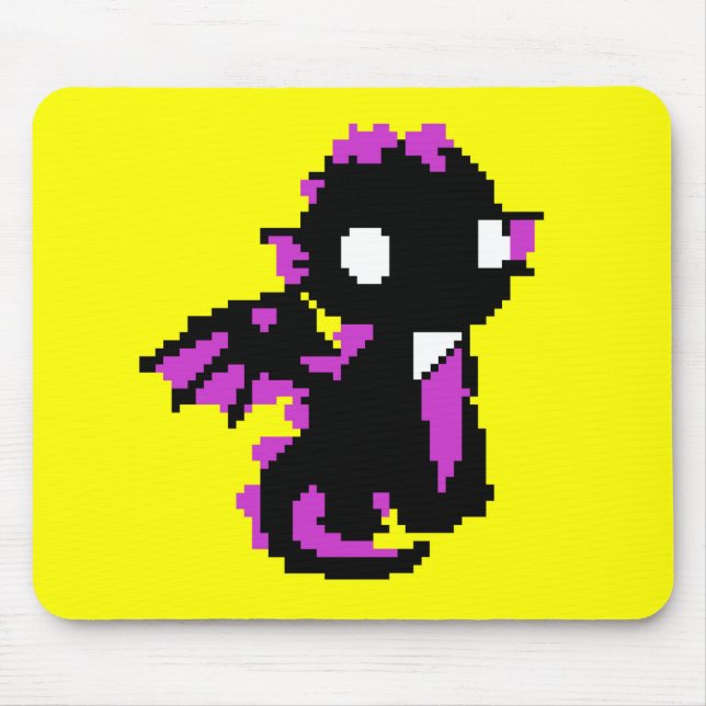 Niedliche pixelige Drachenblattverpackung Mousepad (Vorne)